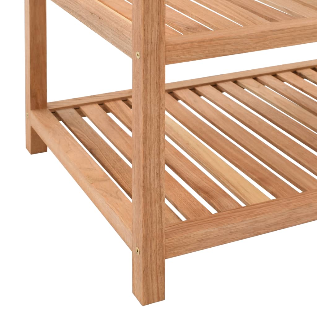 Scaffale da Bagno in Legno Massello di Noce 65x40x65 cm - homemem39
