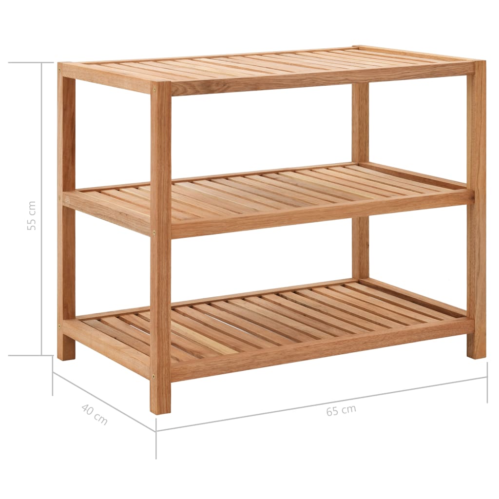 Scaffale da Bagno in Legno Massello di Noce 65x40x65 cm - homemem39
