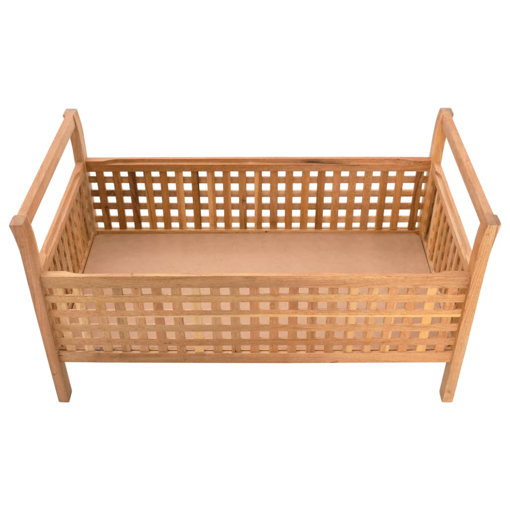 Cassapanca 93x49x49 cm in Legno Massello di Noce - homemem39