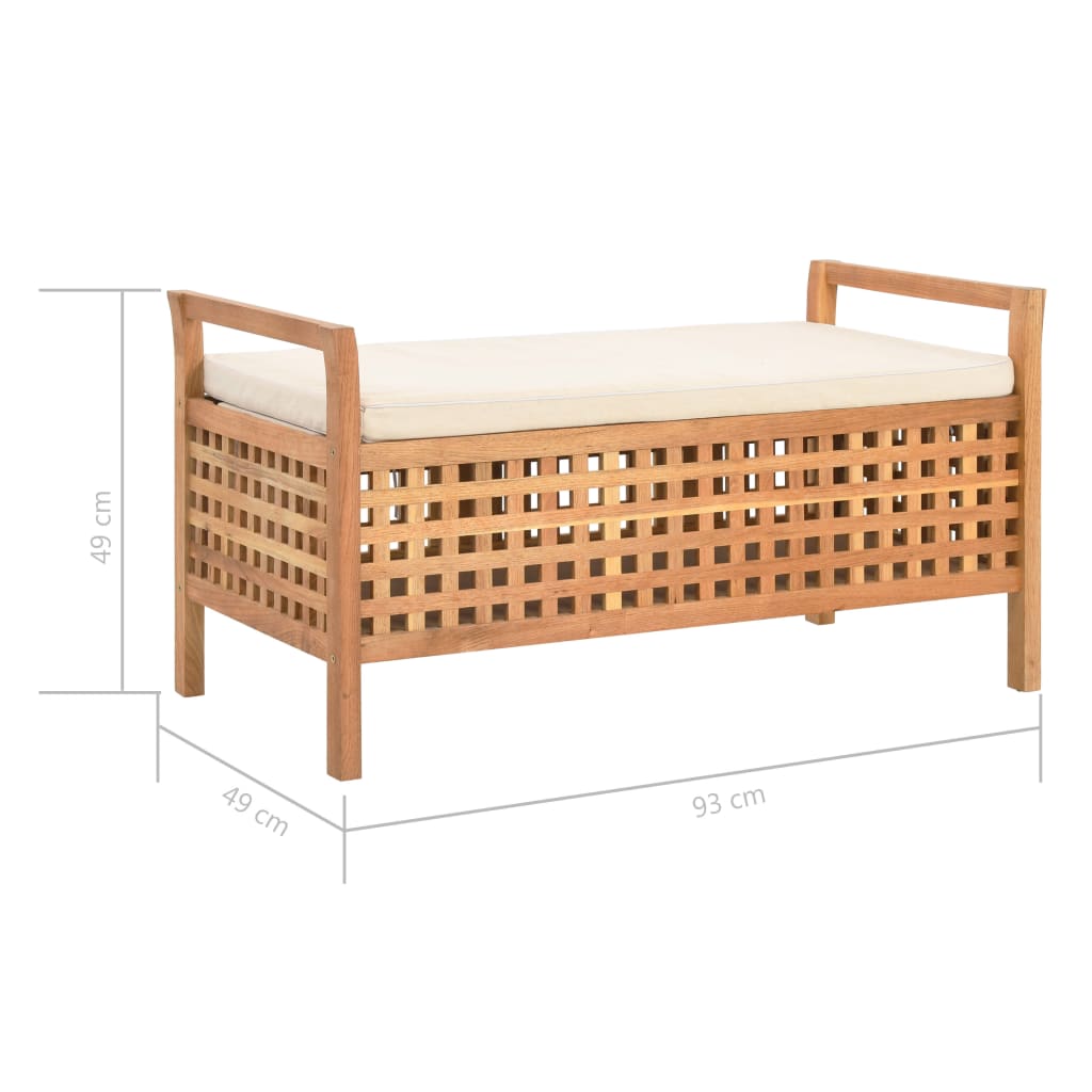 Cassapanca 93x49x49 cm in Legno Massello di Noce - homemem39
