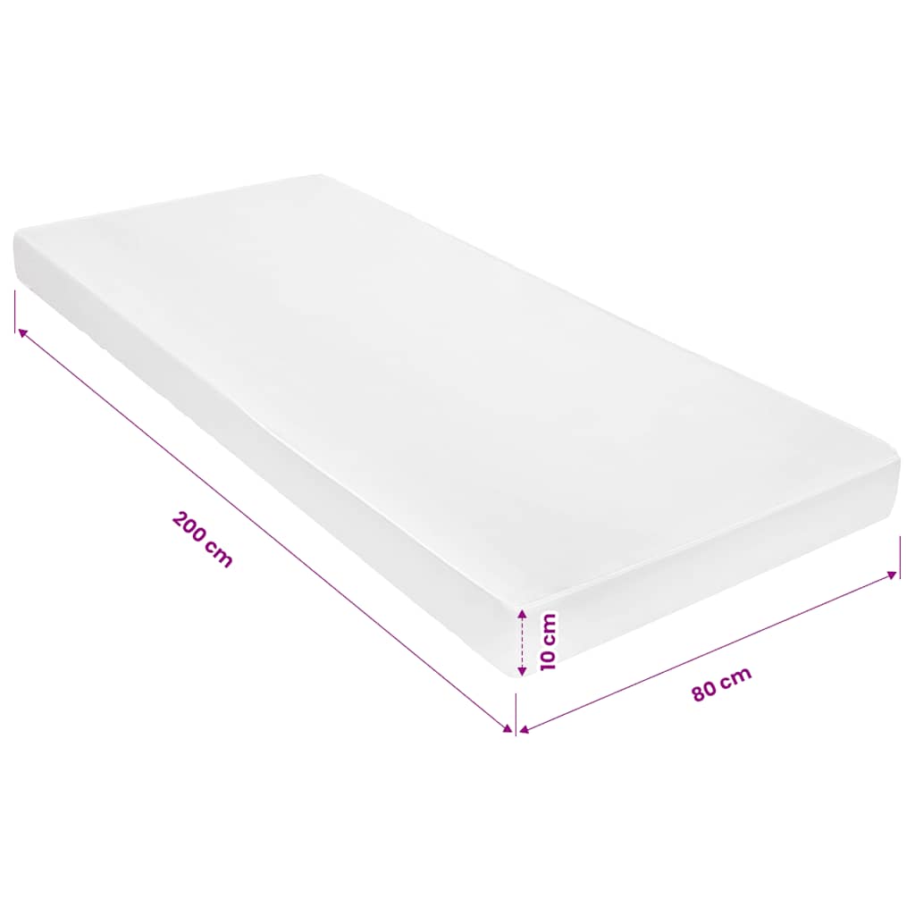 Materasso 80x200 cm 7 Zone Schiuma di Poliuretano 10 cm H2 H3 | homemem39