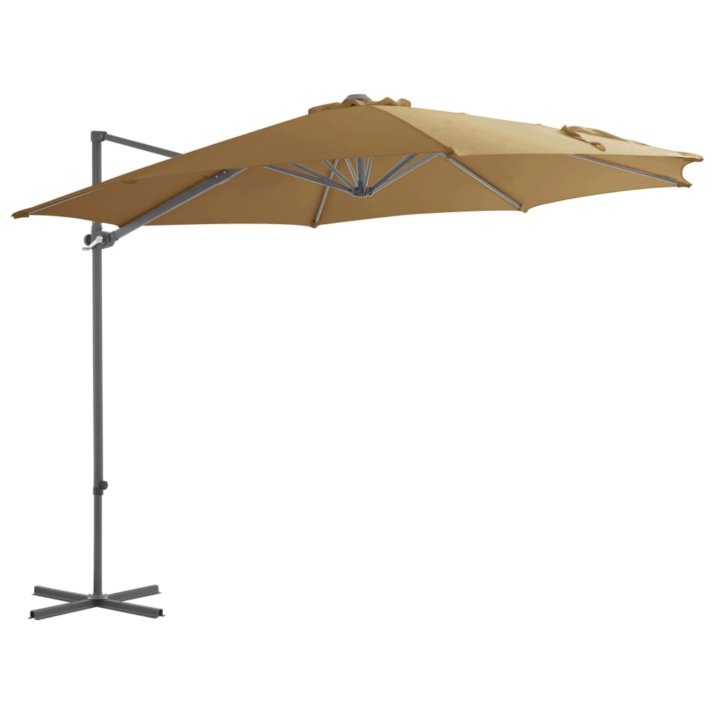 Ombrellone da Giardino con Base Portatile Tortora - homemem39