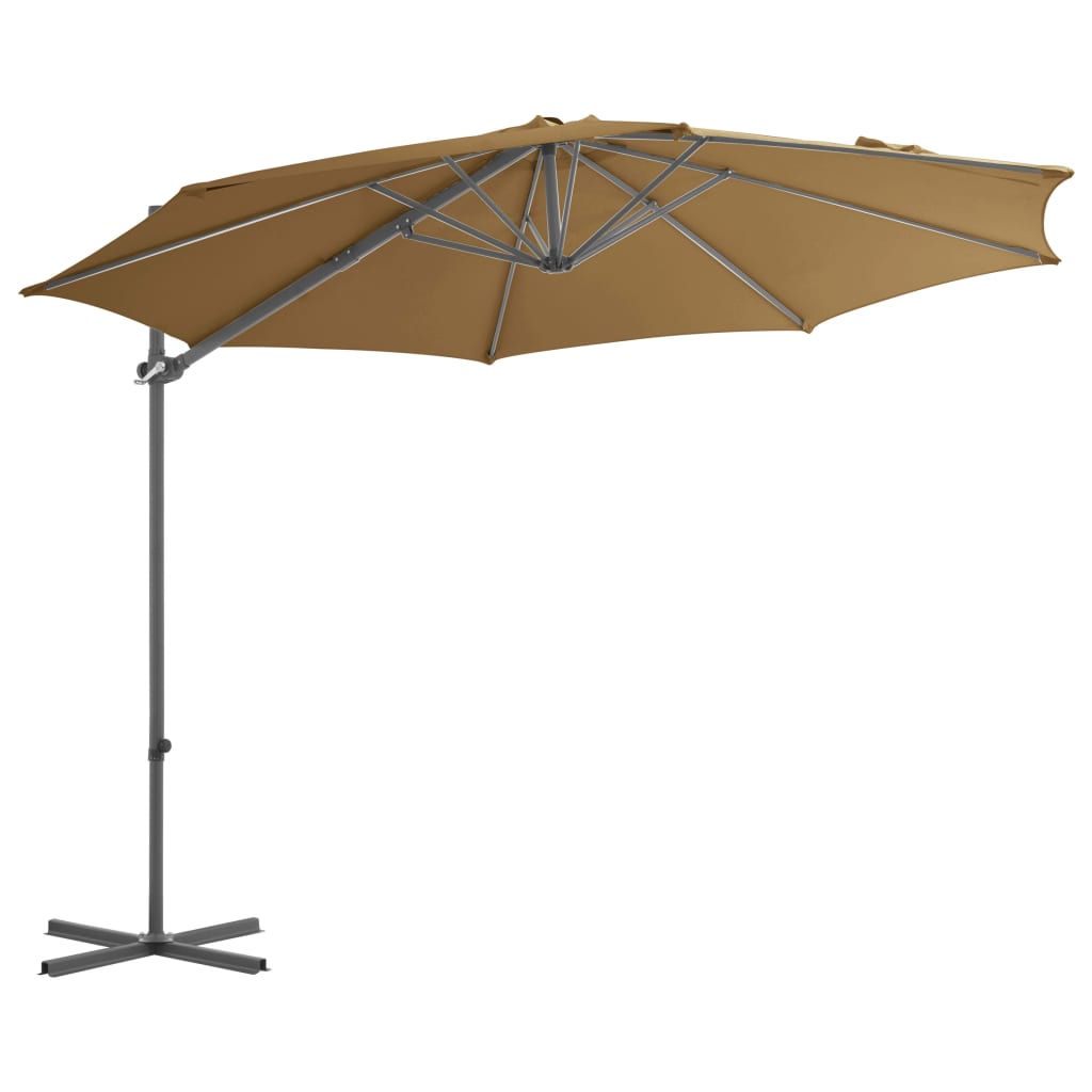 Ombrellone da Giardino con Base Portatile Tortora - homemem39