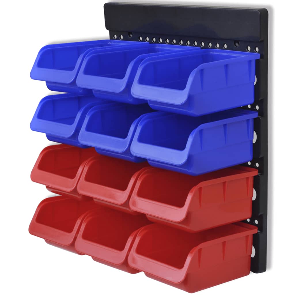 Pannelli Porta Attrezzi da Parete 2 pz Blu e Rosso | homemem39