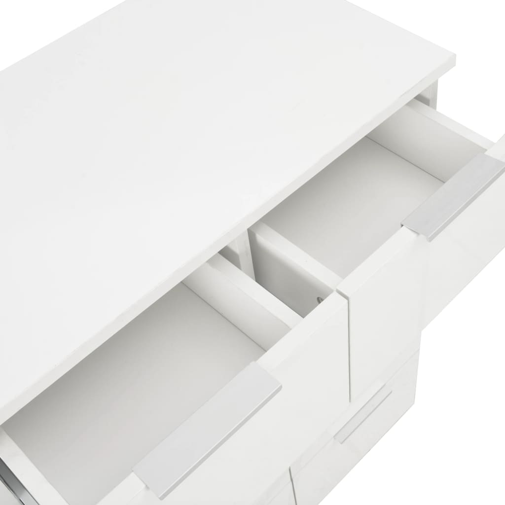 Credenza Bianco Lucido 60x35x80 cm in Legno Multistrato - homemem39