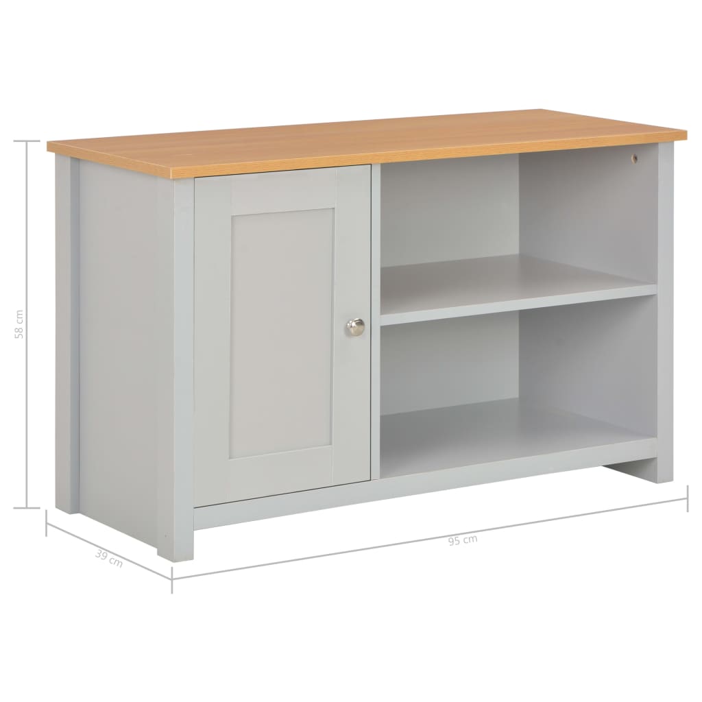 Mobile Porta TV Grigio 95x39x58 cm - homemem39