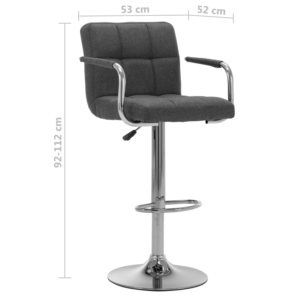 Sedie da Bar 2 pz Grigio Scuro in Tessuto - homemem39