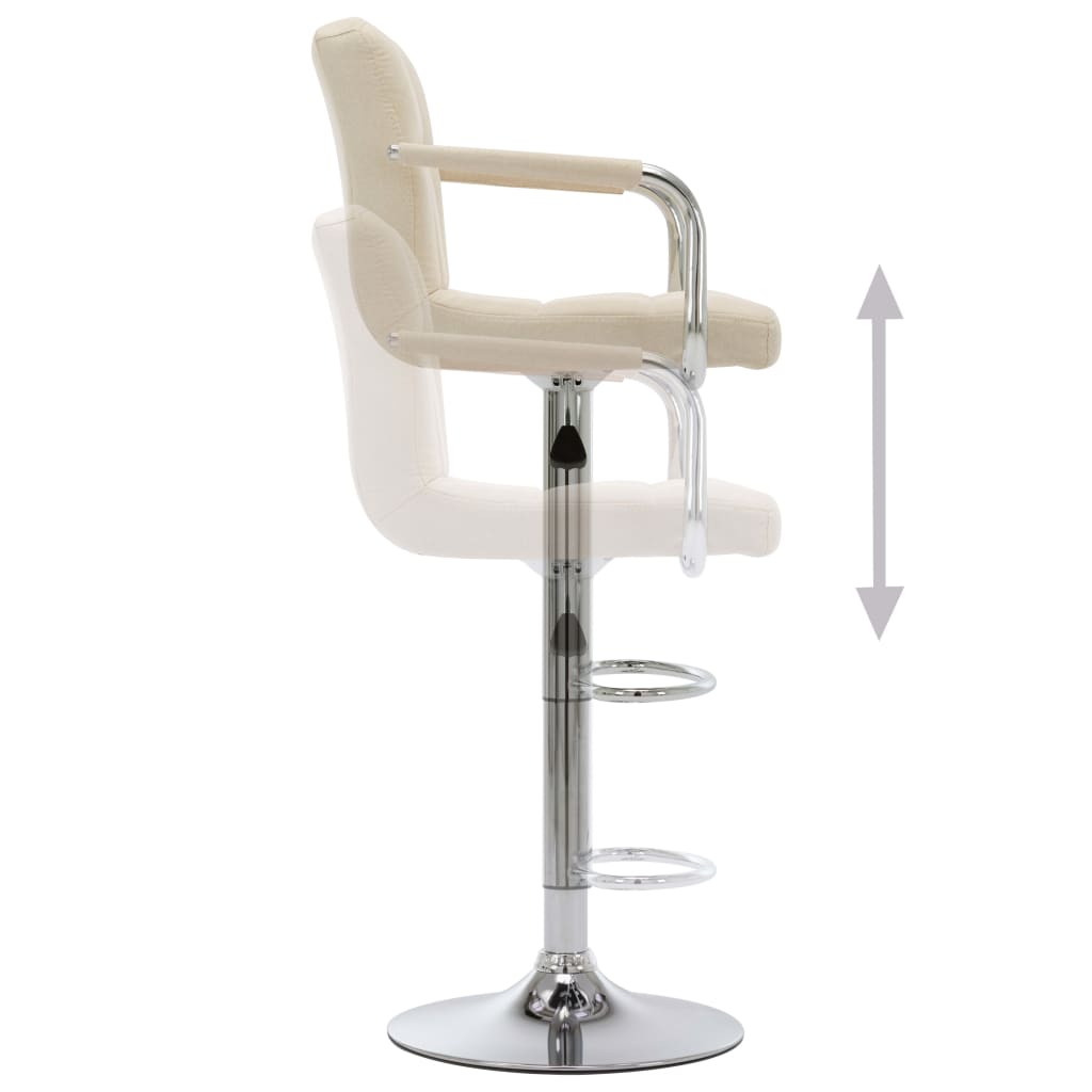 Sedie da Bar 2 pz Crema in Tessuto - homemem39