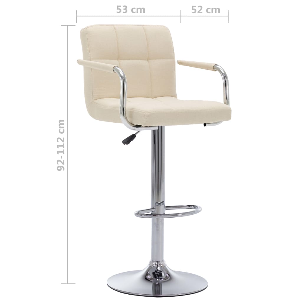 Sedie da Bar 2 pz Crema in Tessuto - homemem39