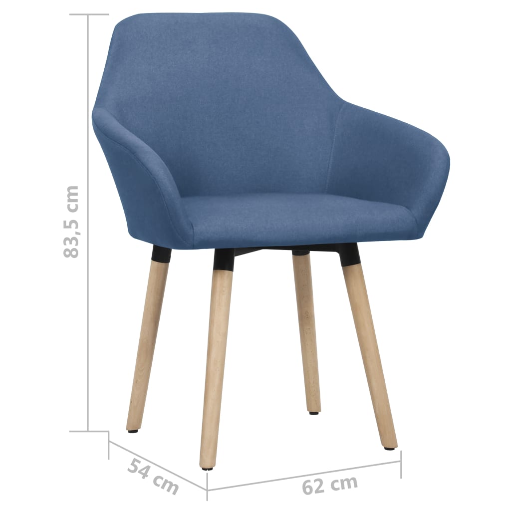 Sedie da Pranzo 2 pz Blu in Tessuto | homemem39