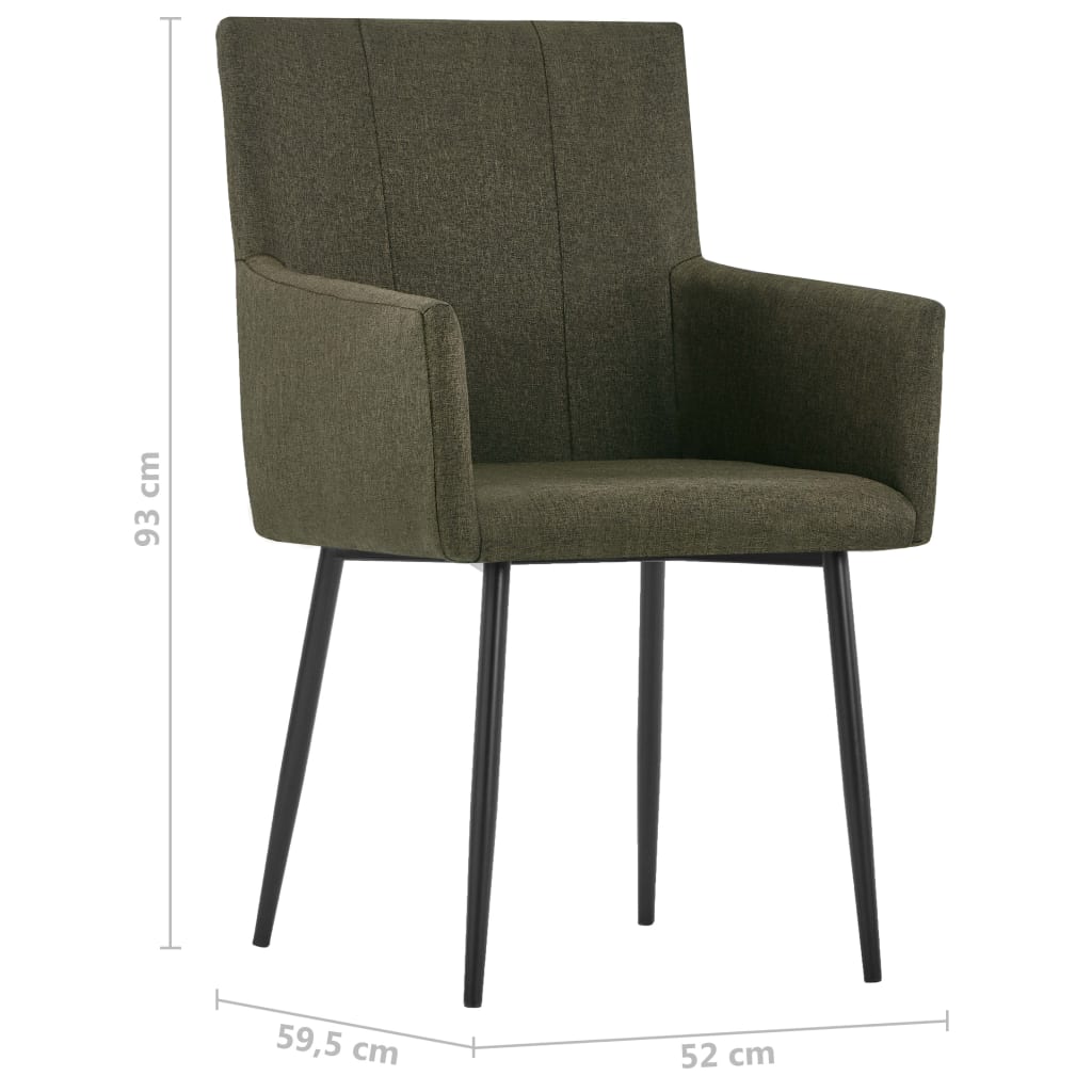 Sedie da Pranzo con Braccioli 2 pz Marroni in Tessuto - homemem39