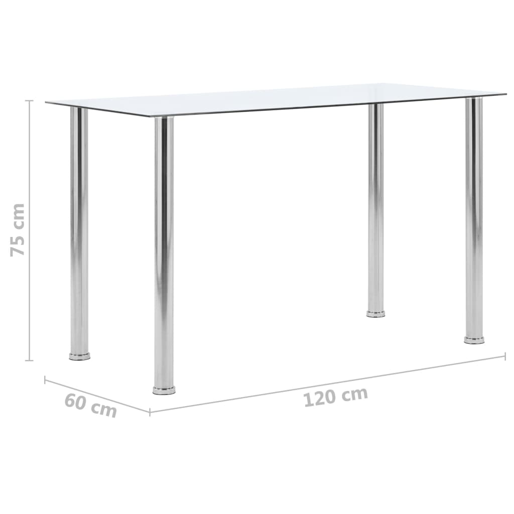 Tavolo da Pranzo Trasparente 120x60x75cm Vetro Temperato | homemem39