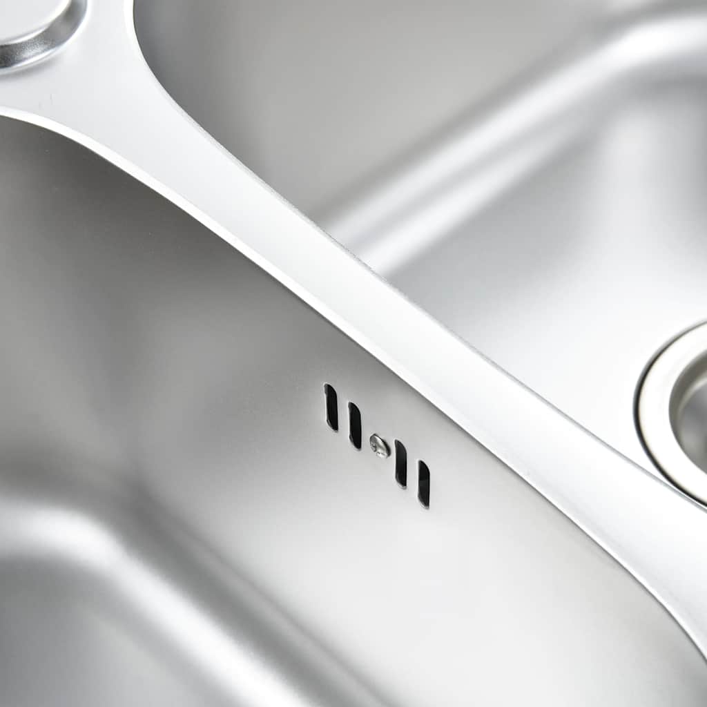 Double Kitchen Sink with Stainless Steel Filter and Siphon
