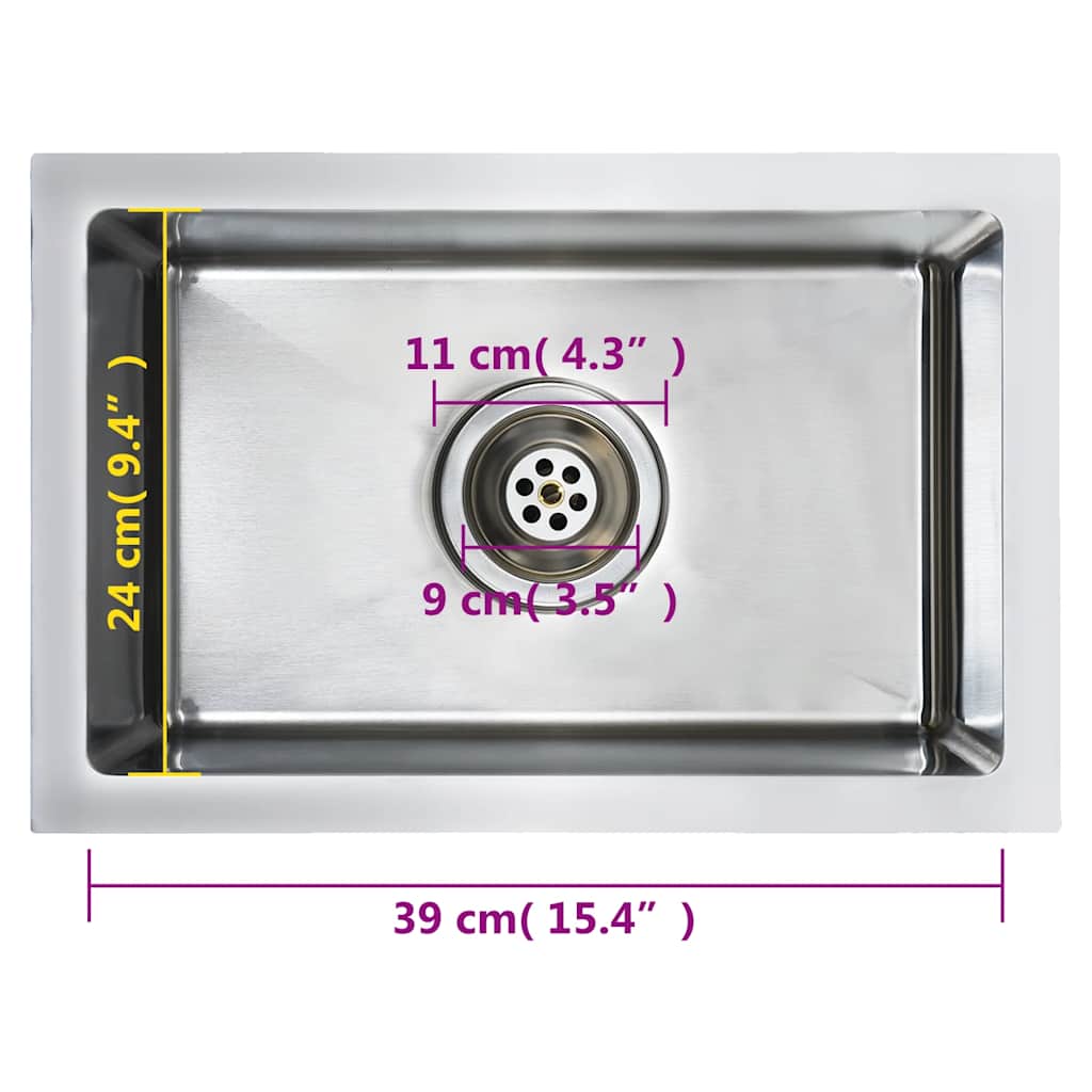 Lavello da Cucina Lavorato a Mano in Acciaio Inox - homemem39