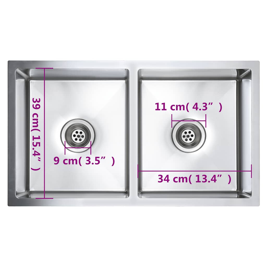 Lavello da Cucina Lavorato a Mano in Acciaio Inox | homemem39