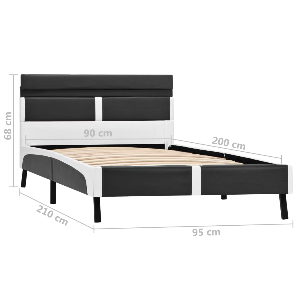 Giroletto con LED senza Materasso Grigio in Similpelle 90x200cm | homemem39