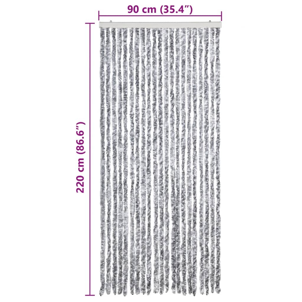 Zanzariera Bianco e Grigio 90x220 cm Ciniglia | homemem39