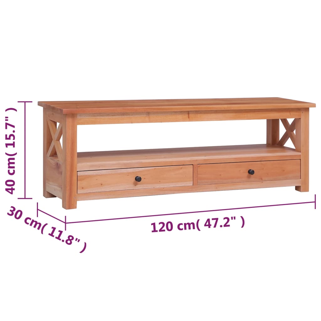 Mobile Porta TV 120x30x40 cm in Legno Massello di Mogano | homemem39