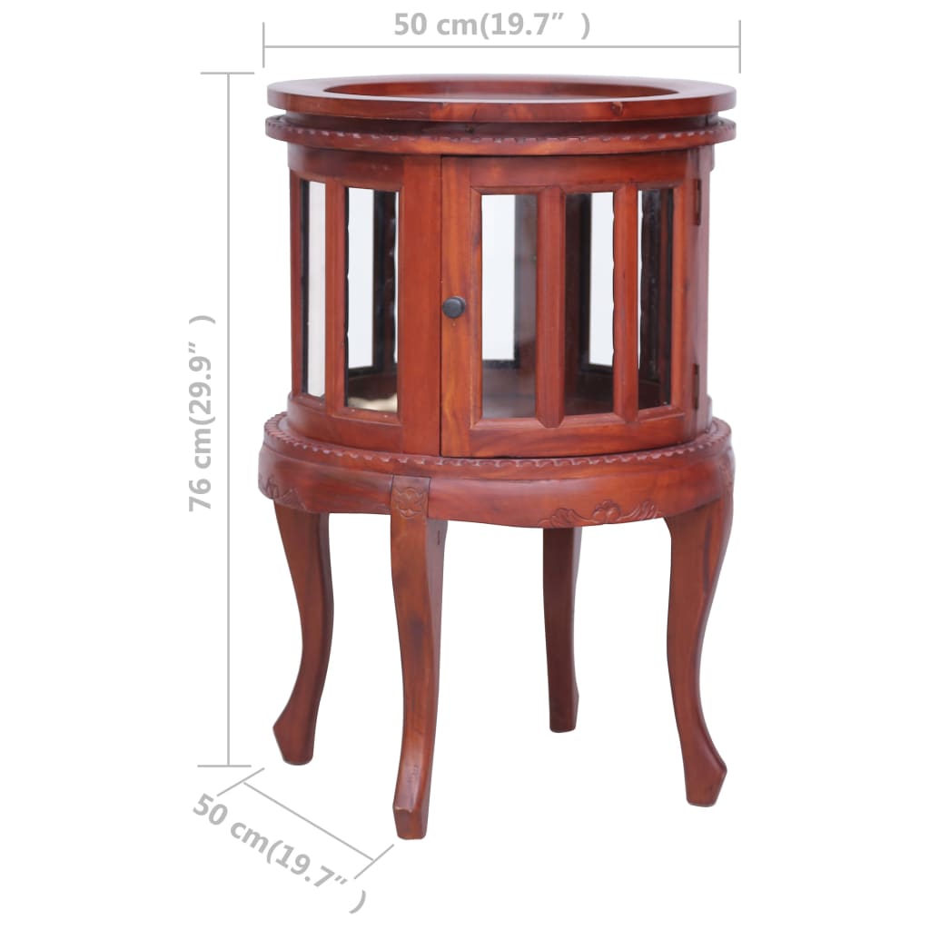 Mobile con Vetrina Marrone 50x50x76 cm in Mogano Massello - homemem39
