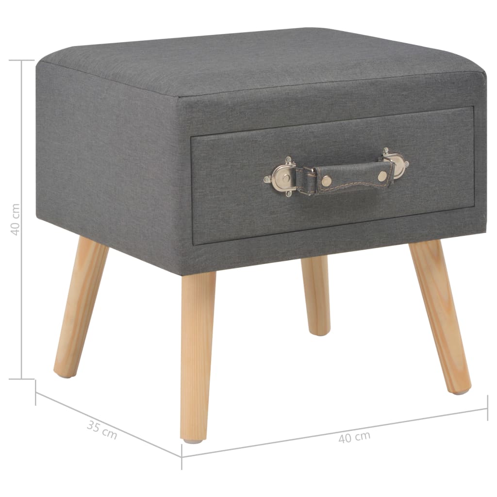 Comodini Grigio Scuro 2 pz 40x35x40 cm in Tessuto | homemem39
