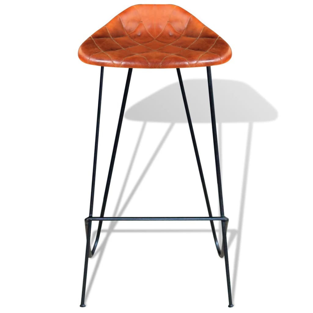 Sgabelli da Bar 6 pz in Vera Pelle Marrone - homemem39