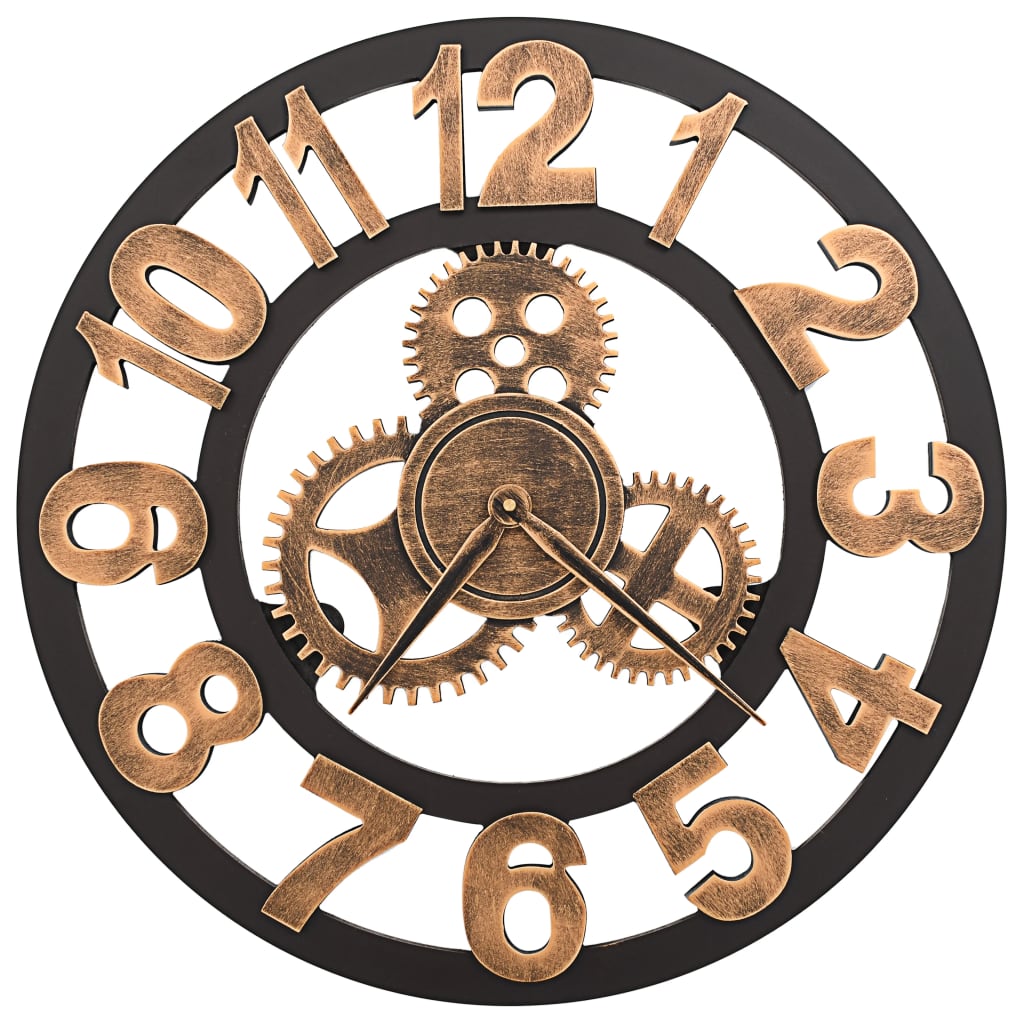 Orologio da Parete in Metallo 58 cm Dorato e Nero - homemem39