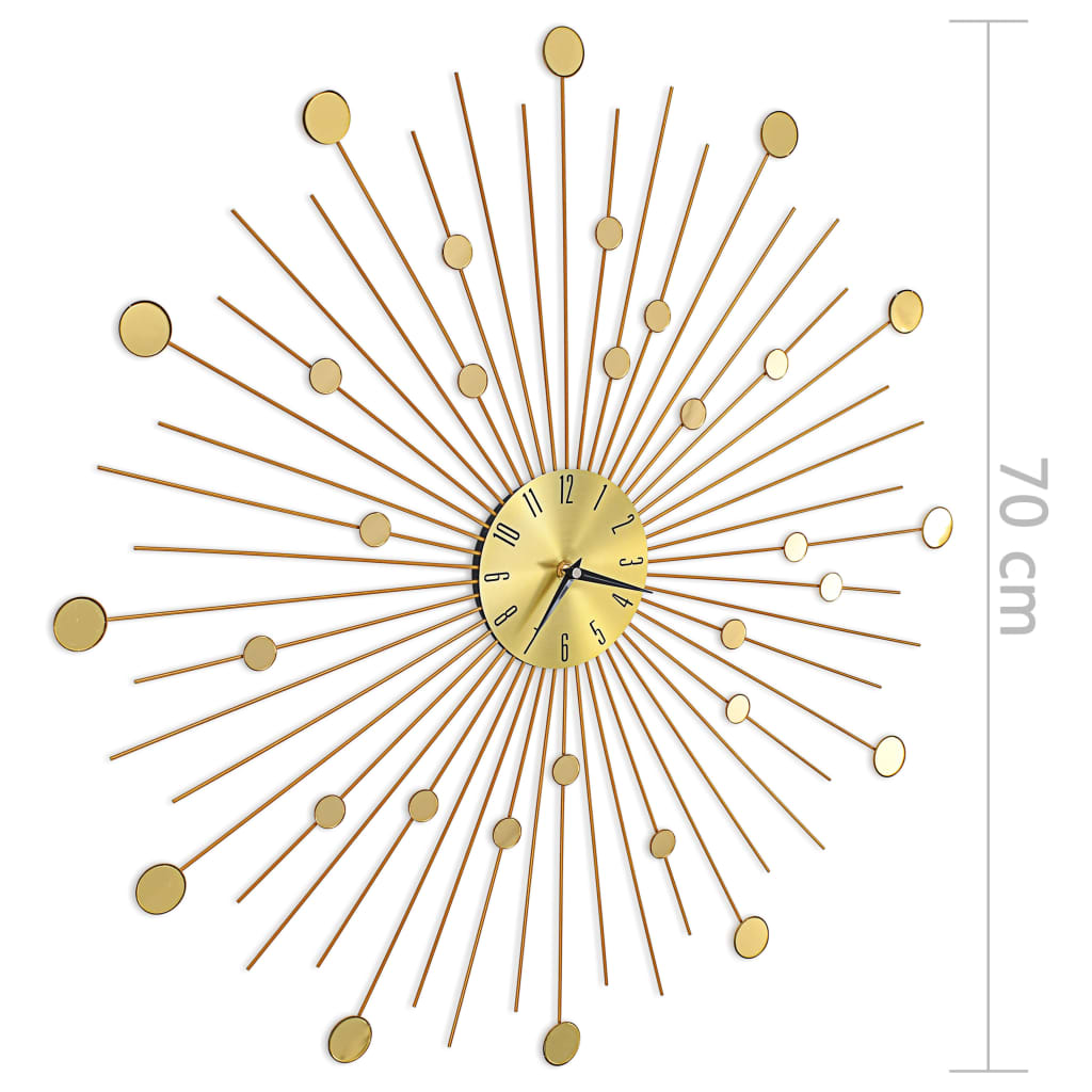 Orologio da Parete in Metallo 70 cm Dorato | homemem39