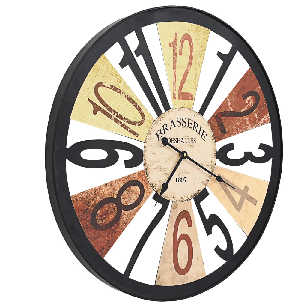 Orologio da Parete in Metallo 60 cm Multicolore - homemem39