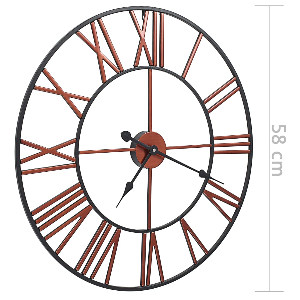 Orologio da Parete in Metallo 58 cm Rosso - homemem39