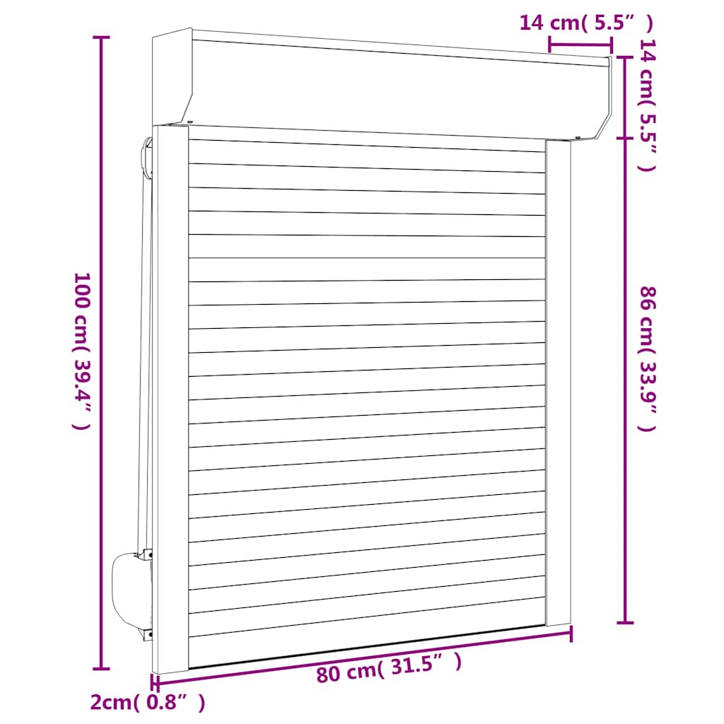 Tapparella Avvolgibile in Alluminio 80x100 cm Bianca - homemem39