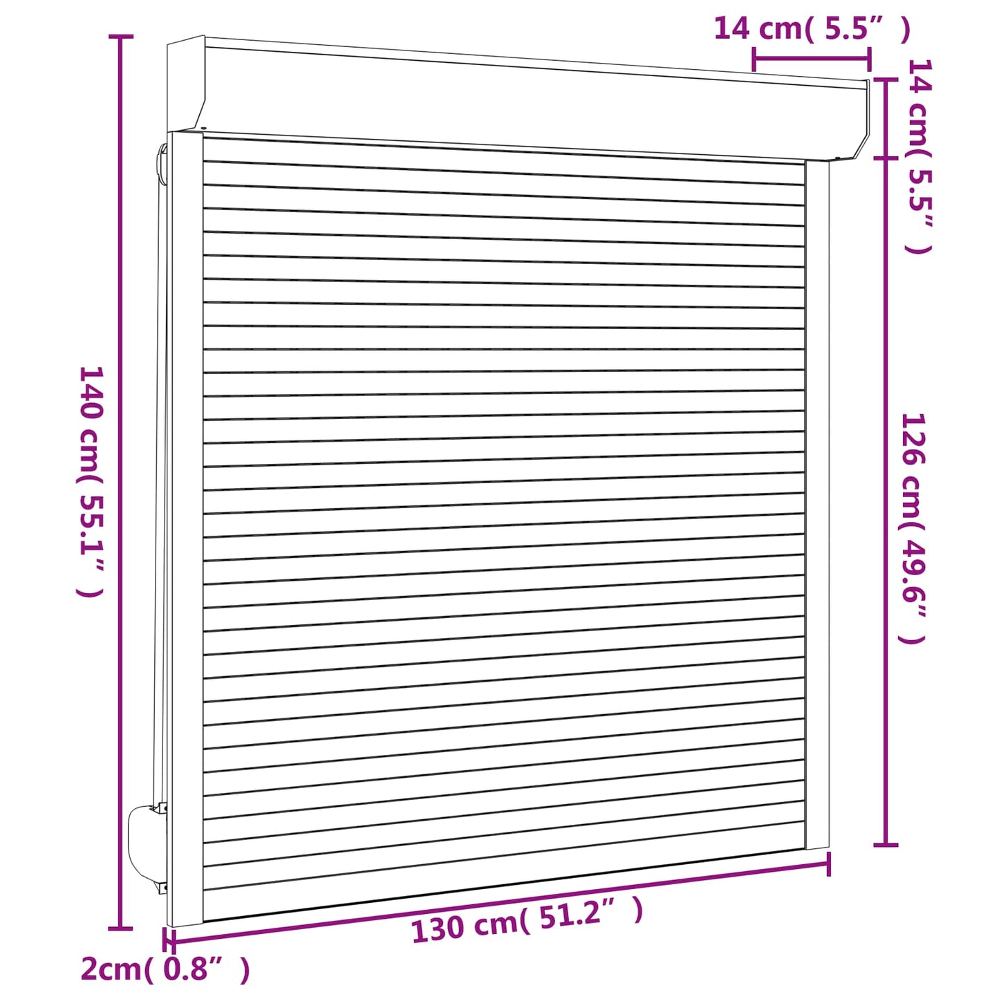 Persiana a rullo Antracite 130 x 140 cm Alluminio e poliuretano | homemem39