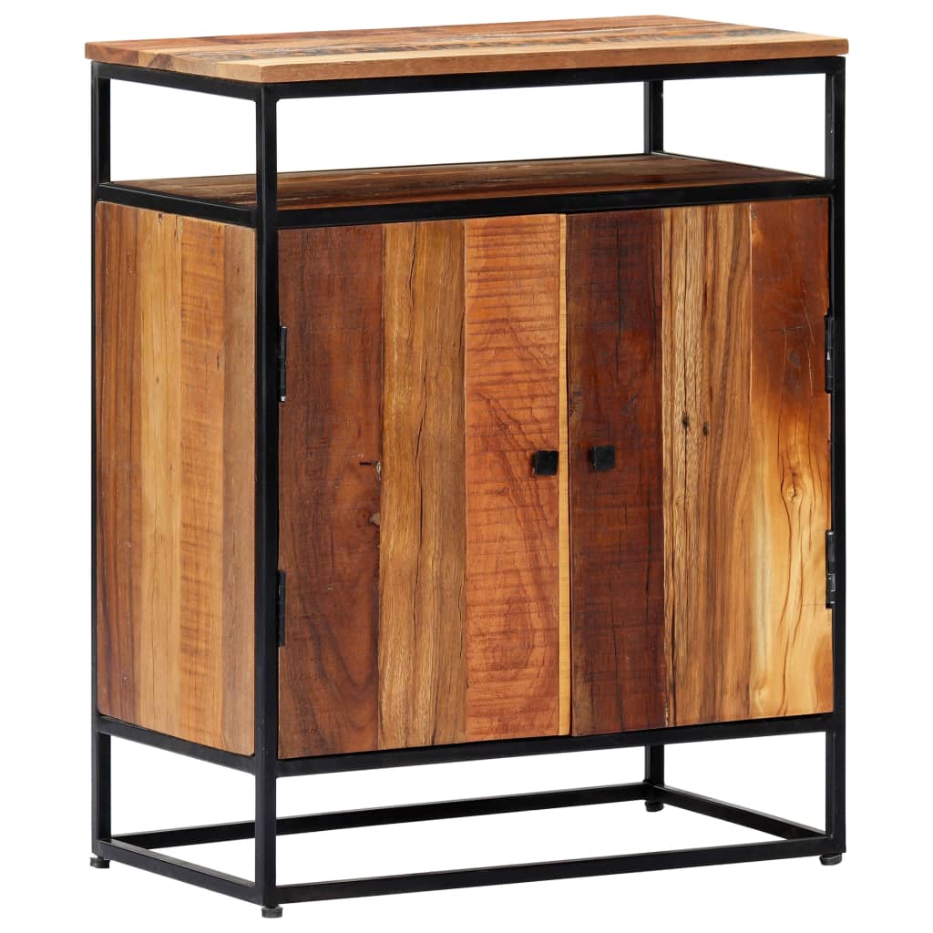 Credenza 60x35x76 cm in Legno Massello di Recupero e Acciaio - homemem39