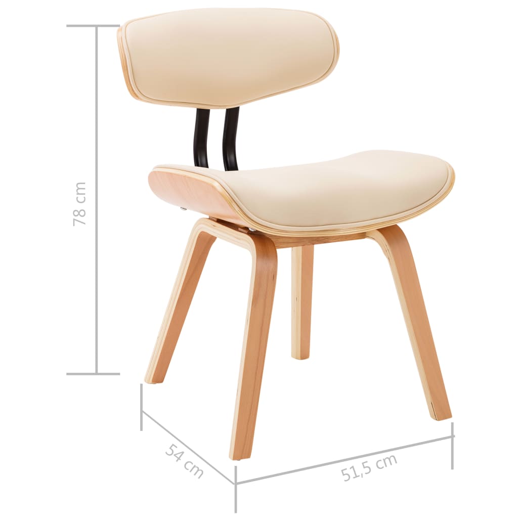 Sedie da Pranzo 2 pz Crema in Legno Piegato e Similpelle | homemem39