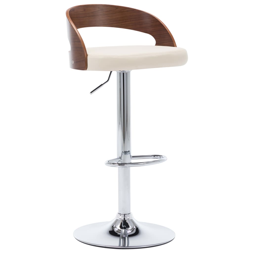 Sgabelli da Bar 2 pz Crema in Similpelle e Legno Curvato - homemem39