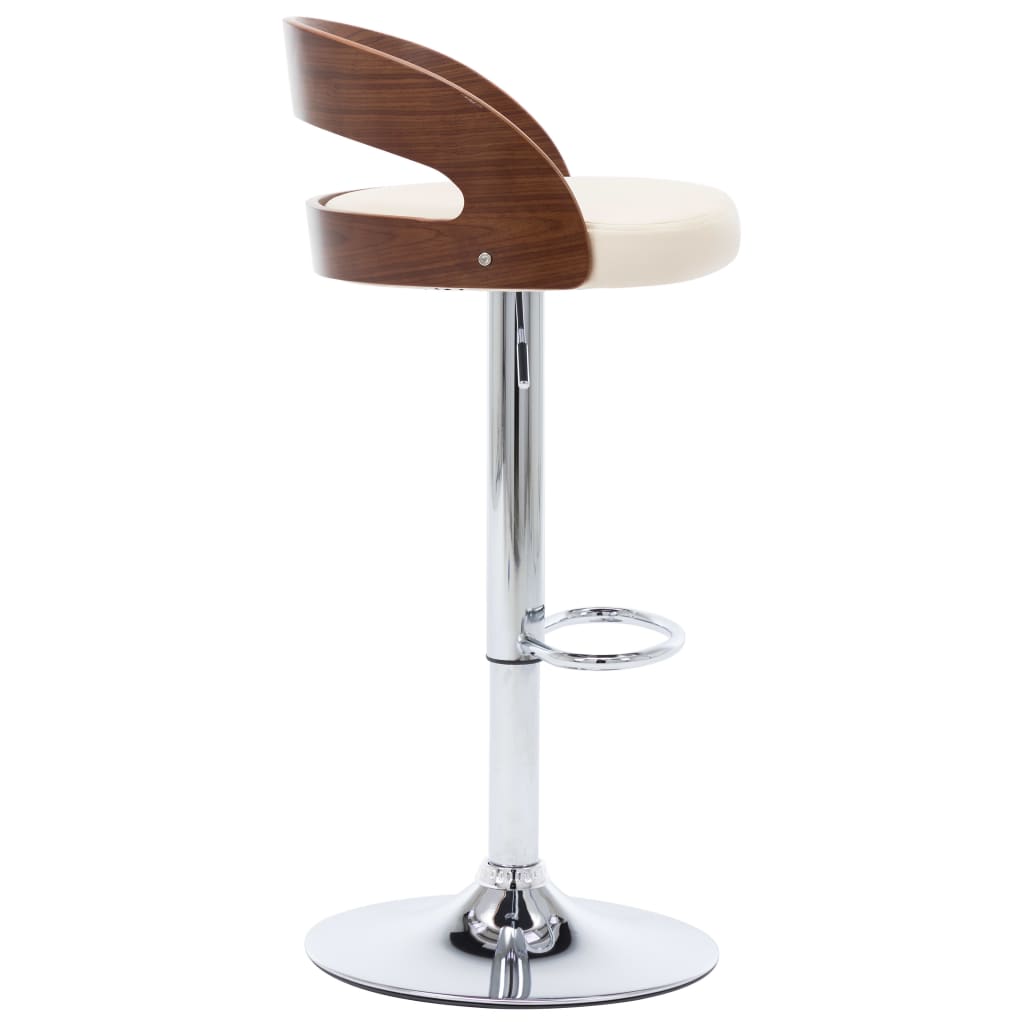 Sgabelli da Bar 2 pz Crema in Similpelle e Legno Curvato - homemem39