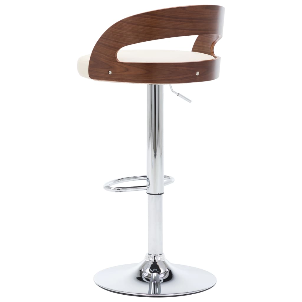 Sgabelli da Bar 2 pz Crema in Similpelle e Legno Curvato - homemem39