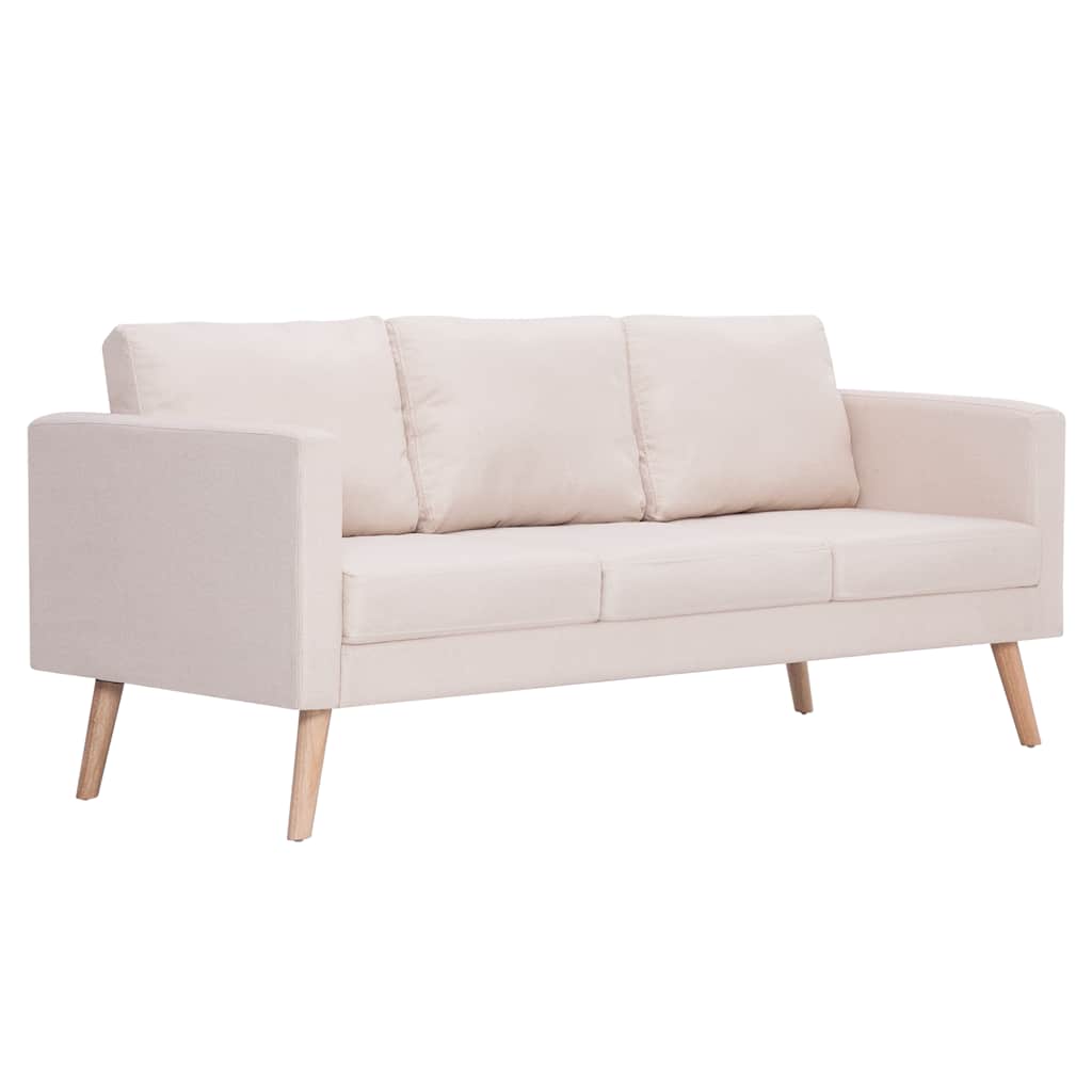 Set Divani 2 pz in Tessuto Crema - homemem39