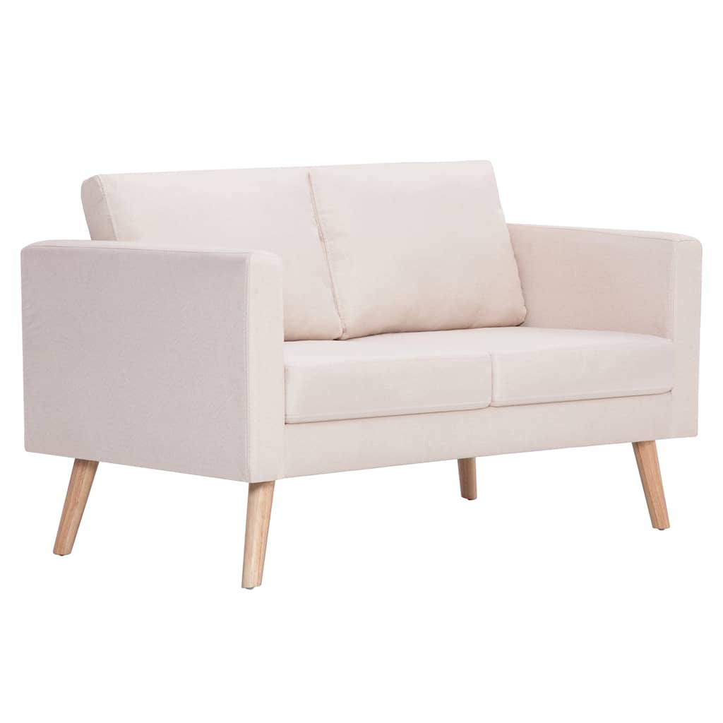 Set Divani 2 pz in Tessuto Crema - homemem39