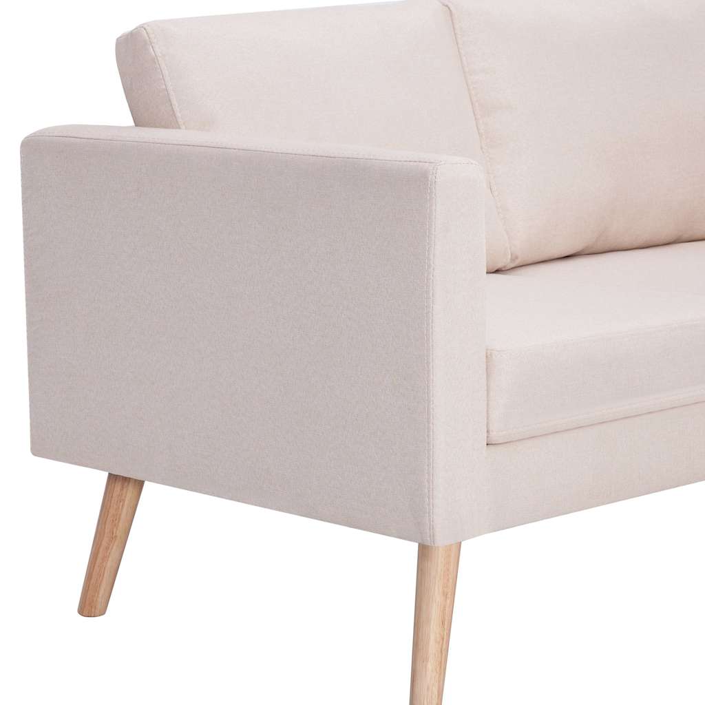 Set Divani 2 pz in Tessuto Crema - homemem39