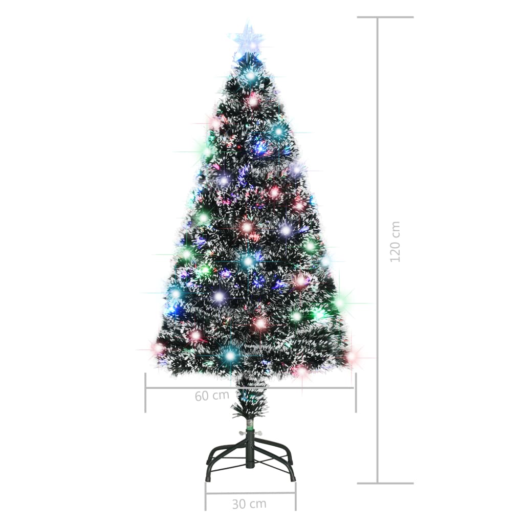 Albero di Natale Preilluminato con Supporto e LED 120 cm Fibra Ottica