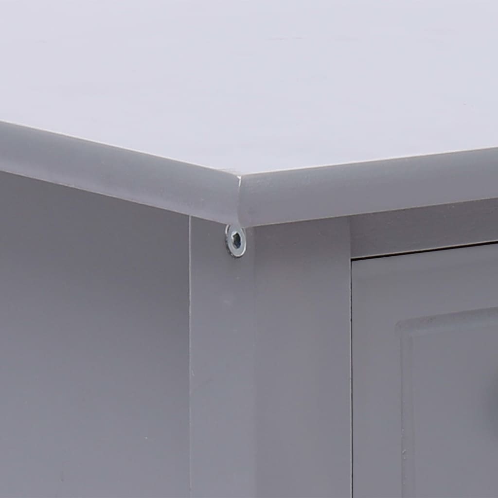 Tavolino Laterale Grigio 40x40x40 cm in Legno di Paulownia - homemem39