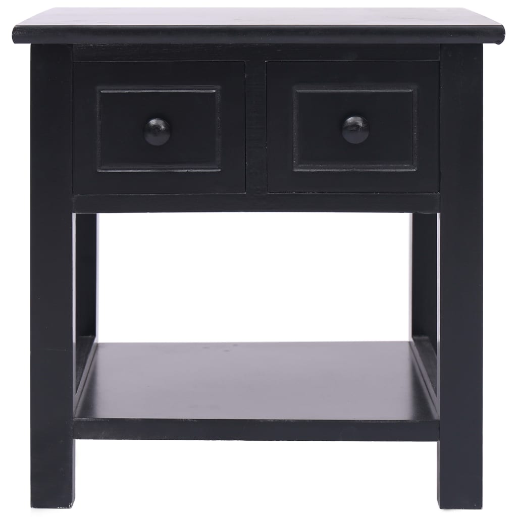 Tavolino Laterale Nero 40x40x40 cm in Legno di Paulownia - homemem39