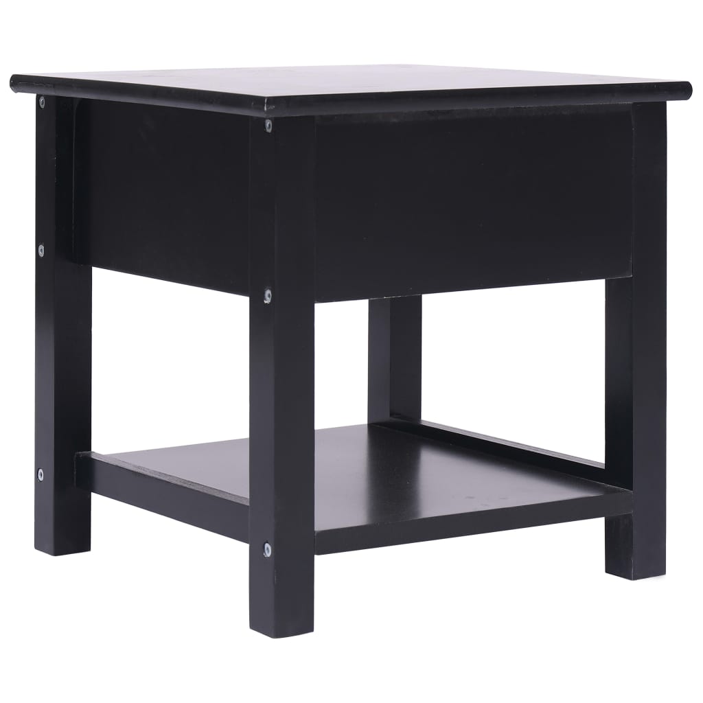 Tavolino Laterale Nero 40x40x40 cm in Legno di Paulownia - homemem39
