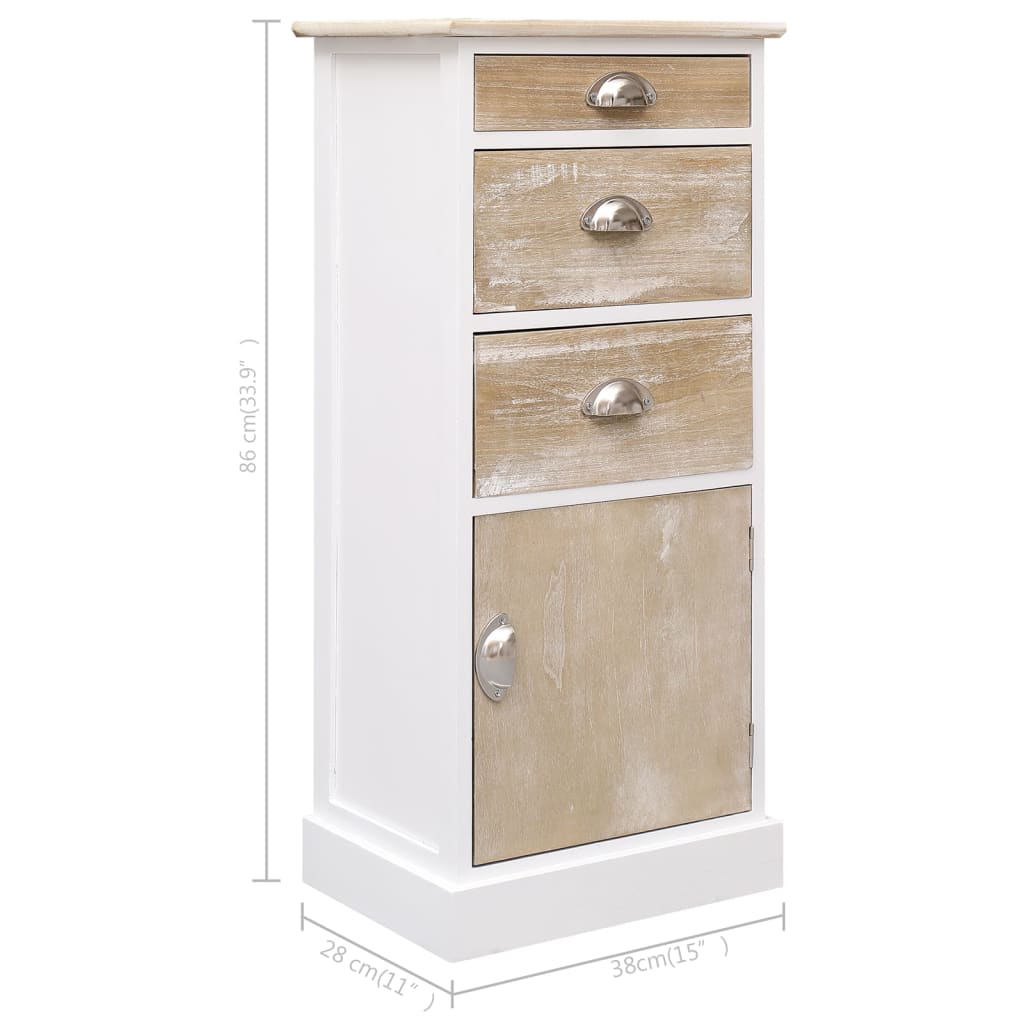 Mobiletto 38x28x86 cm in Legno di Paulownia - homemem39