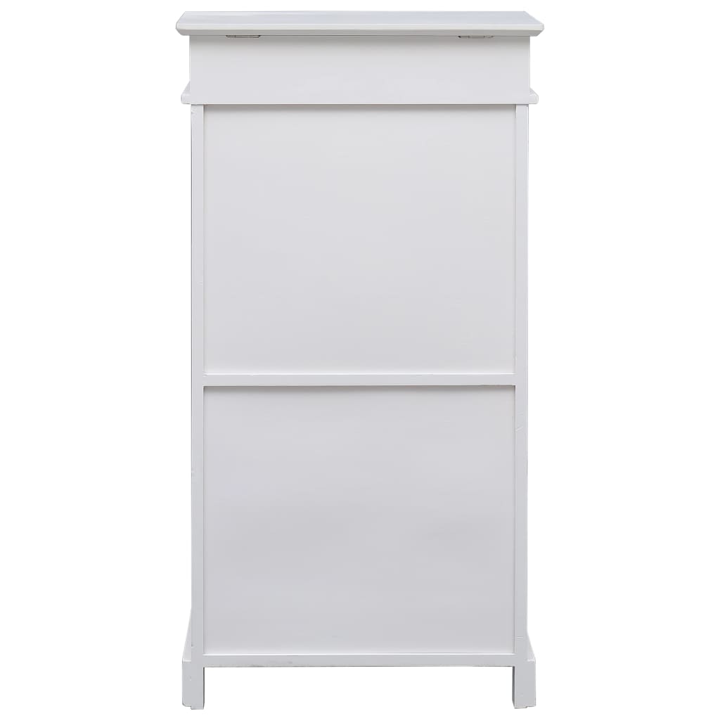 Scarpiera Bianca 50x28x98 cm in Legno di Paulownia - homemem39
