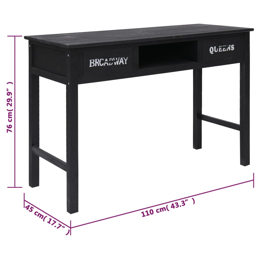 Tavolo Consolle Nero 110x45x76 cm in Legno - homemem39