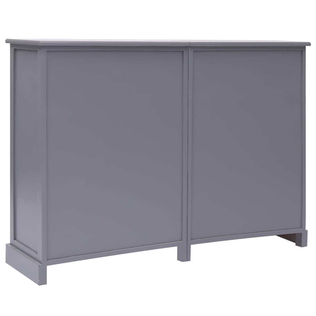 Credenza con 10 Cassetti Grigia 113x30x79 cm in Legno