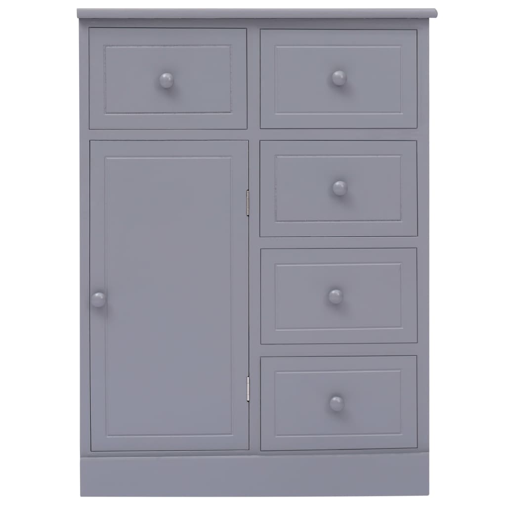 Credenza con 10 Cassetti Grigia 113x30x79 cm in Legno