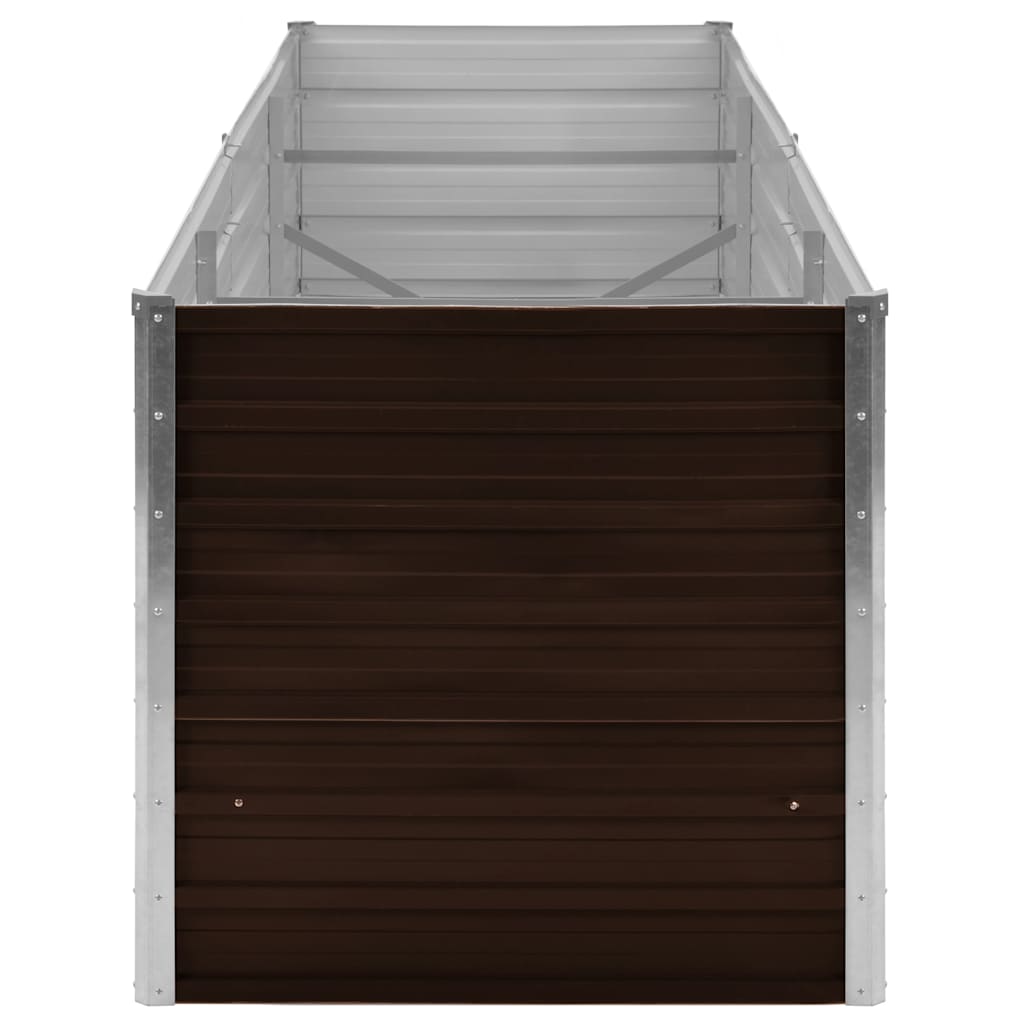 Letto Rialzato Giardino Marrone 240x80x77 cm in Acciaio Zincato - homemem39