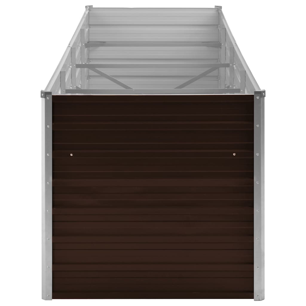 Letto Rialzato Giardino Marrone 320x80x77 cm in Acciaio Zincato